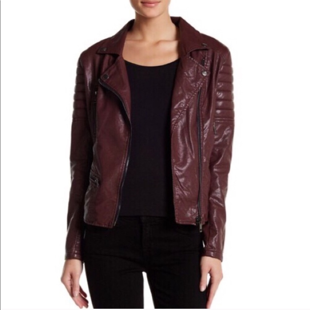BLANK NYC Frankenstorm Oxblood Moto Jacket